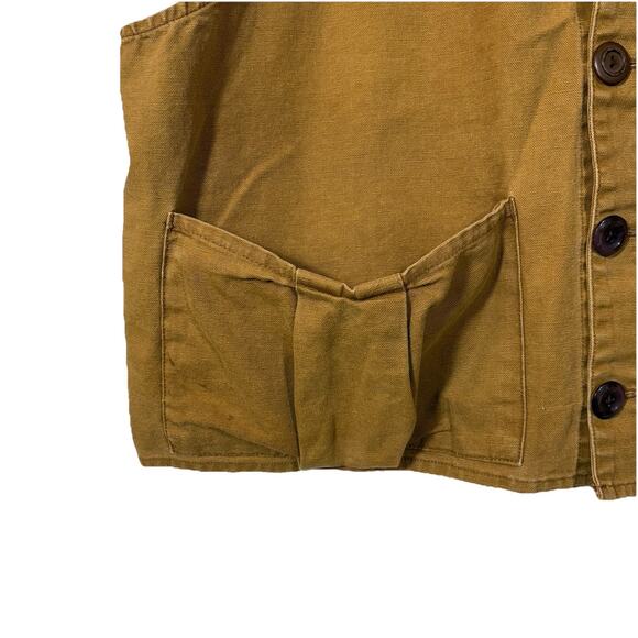 Vintage Vest J Crew 1980s Fishing Hunt Duck Utility Brown Tan Countryside Chic L - Picture 8 of 12